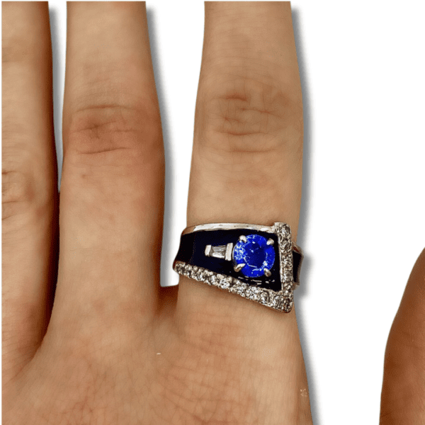 Blue Enamel Ring