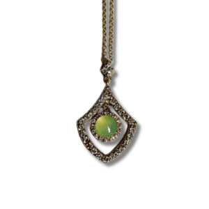 Cabachon Chalcedney Diamond Necklace