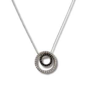Circle Black Diamonds Necklace