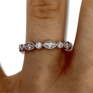Diamond Circle and Oval Ring