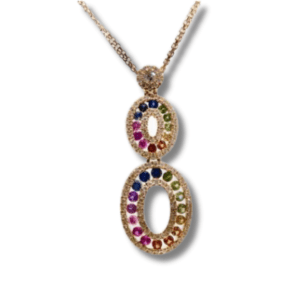 Double Rainbow Sapphire and Diamond Necklace