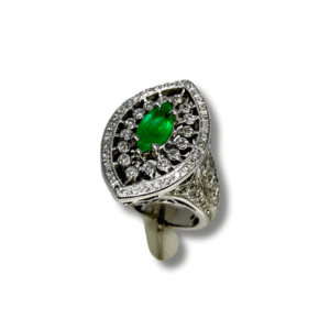 Emerald And Diamond Fashion Ring