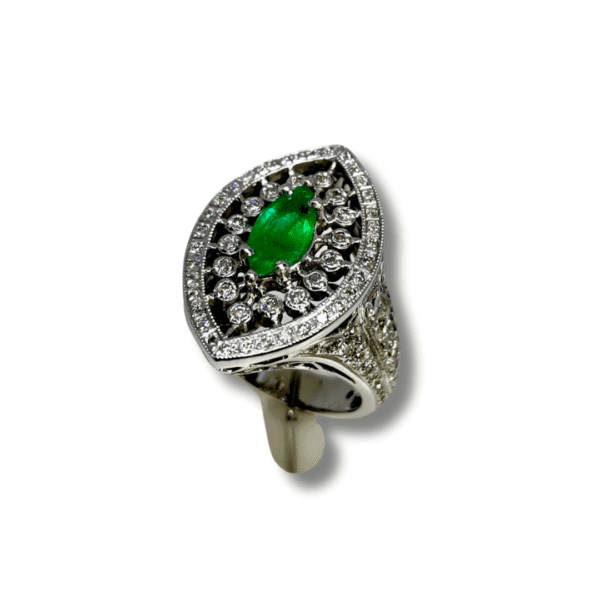 Emerald And Diamond Fashion Ring