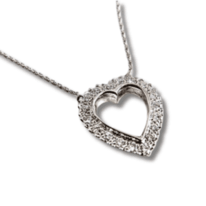 Estate Diamond Heart Necklace