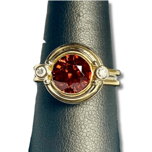 Estate Orange Citrine Diamond Ring