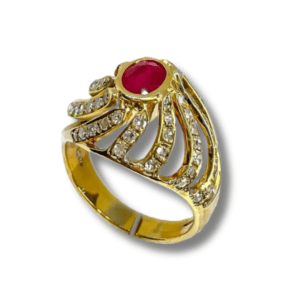 Estate Ruby And Diamond Fashion Ring