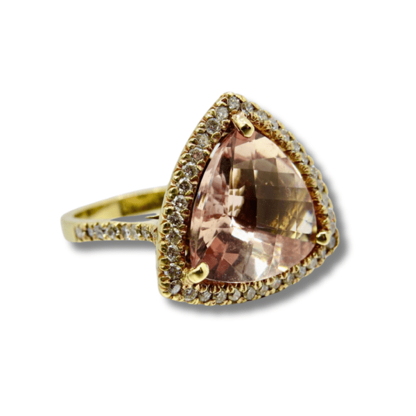 Estate Trillion Morganite Ring