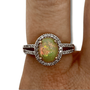 Ethiopian Opal And Diamond Ring