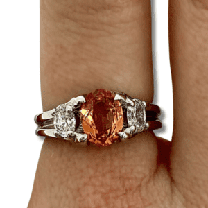Oval Orange Sapphire Ring