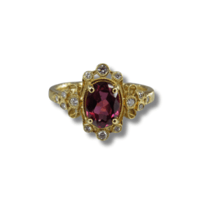 Oval Pink Sapphire And Diamond Ring