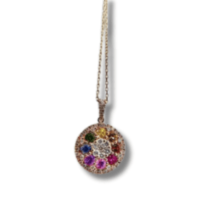 Rainbow Sapphire And Diamond Necklace