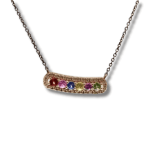 Rainbow Sapphire and Diamond Necklace I