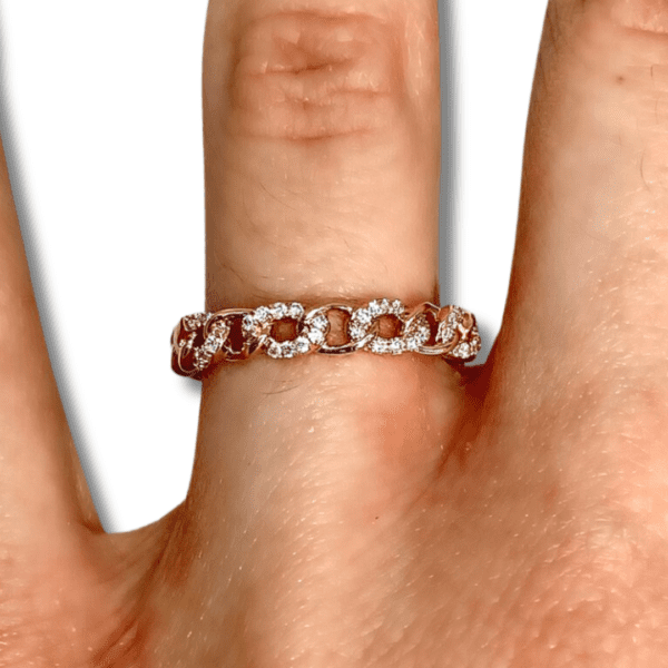 Rose-Gold Interlocking Diamond Ring