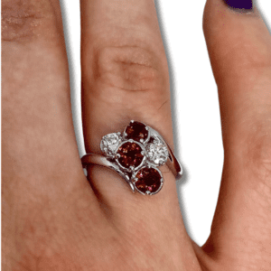 Ruby And Diamond Freeform Ring