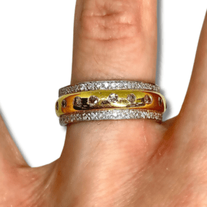 White and Chocolate Diamonds Anniversary Ring