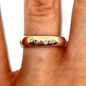 Yellow-Gold Flush Set Diamond Ring