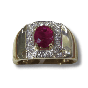 Mens Ruby and Diamond Ring