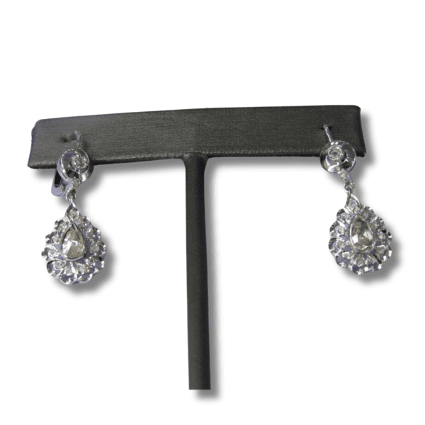 Estate Rose Cut Pear Diamond Earrings