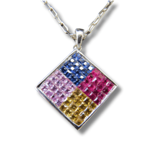 SAPPHIRE RUBY AND CITRINE NECKLACE