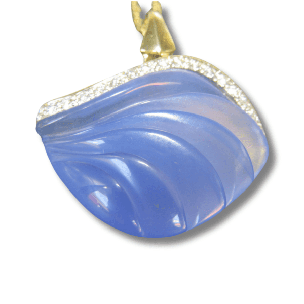 DIAMOND AND BLUE CHALCEDONY ESTATE NECKLACE3